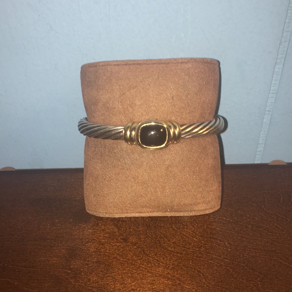 David Yurman Black And Sterling Silver Bracelet